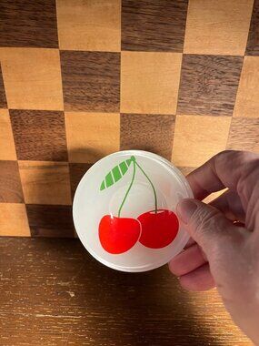 Glass Dish with Cherries